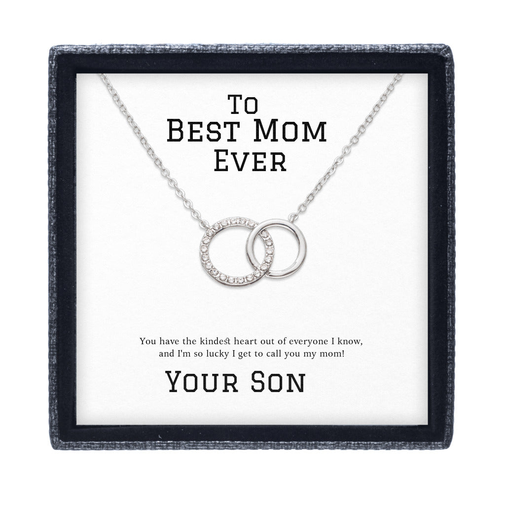 To Best Mom Ever From Son Endless Connection Interlocking Circles Necklace-Express Your Love Gifts