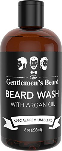 Gentlemen's Beard Wash w Argan Oil 8oz, Made in USA, Essential Oils, Growth & Volume-Express Your Love Gifts