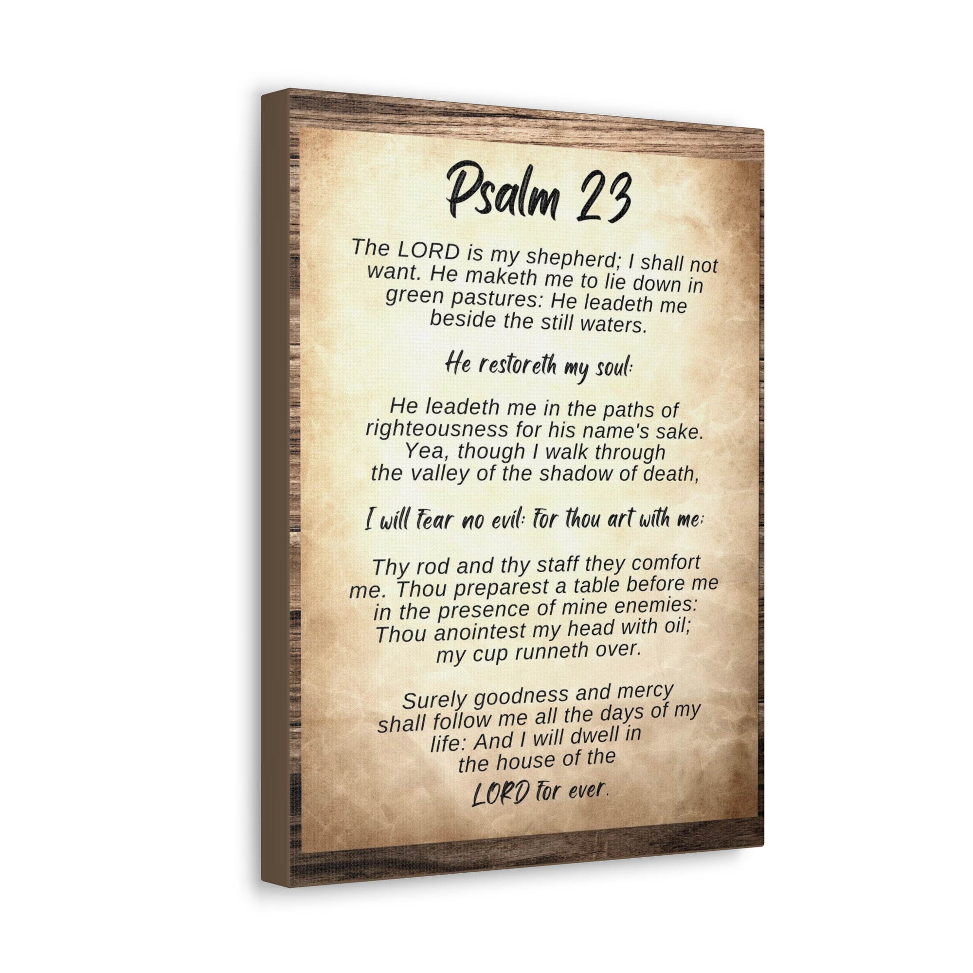 Scripture Walls The Lord Is My Shepherd Psalm 23 Bible Verse Canvas Christian Wall Art Ready to Hang-Express Your Love Gifts