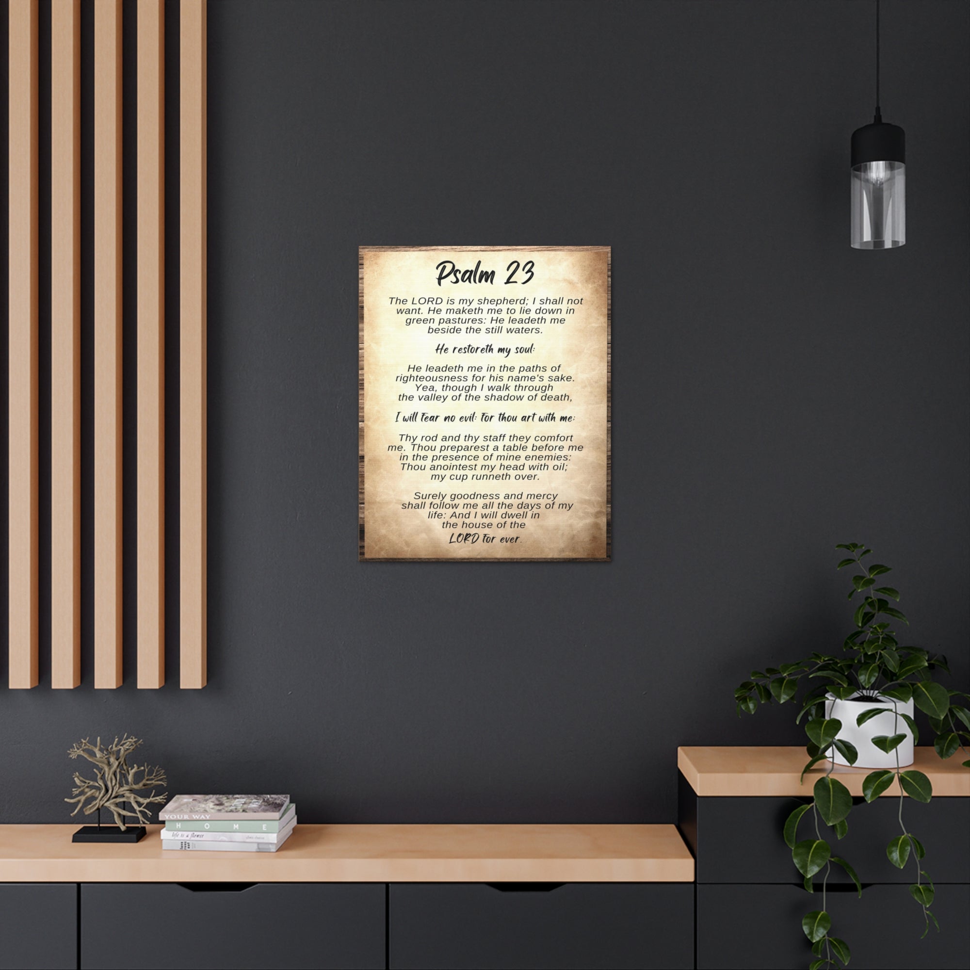 Scripture Walls The Lord Is My Shepherd Psalm 23 Bible Verse Canvas Christian Wall Art Ready to Hang-Express Your Love Gifts