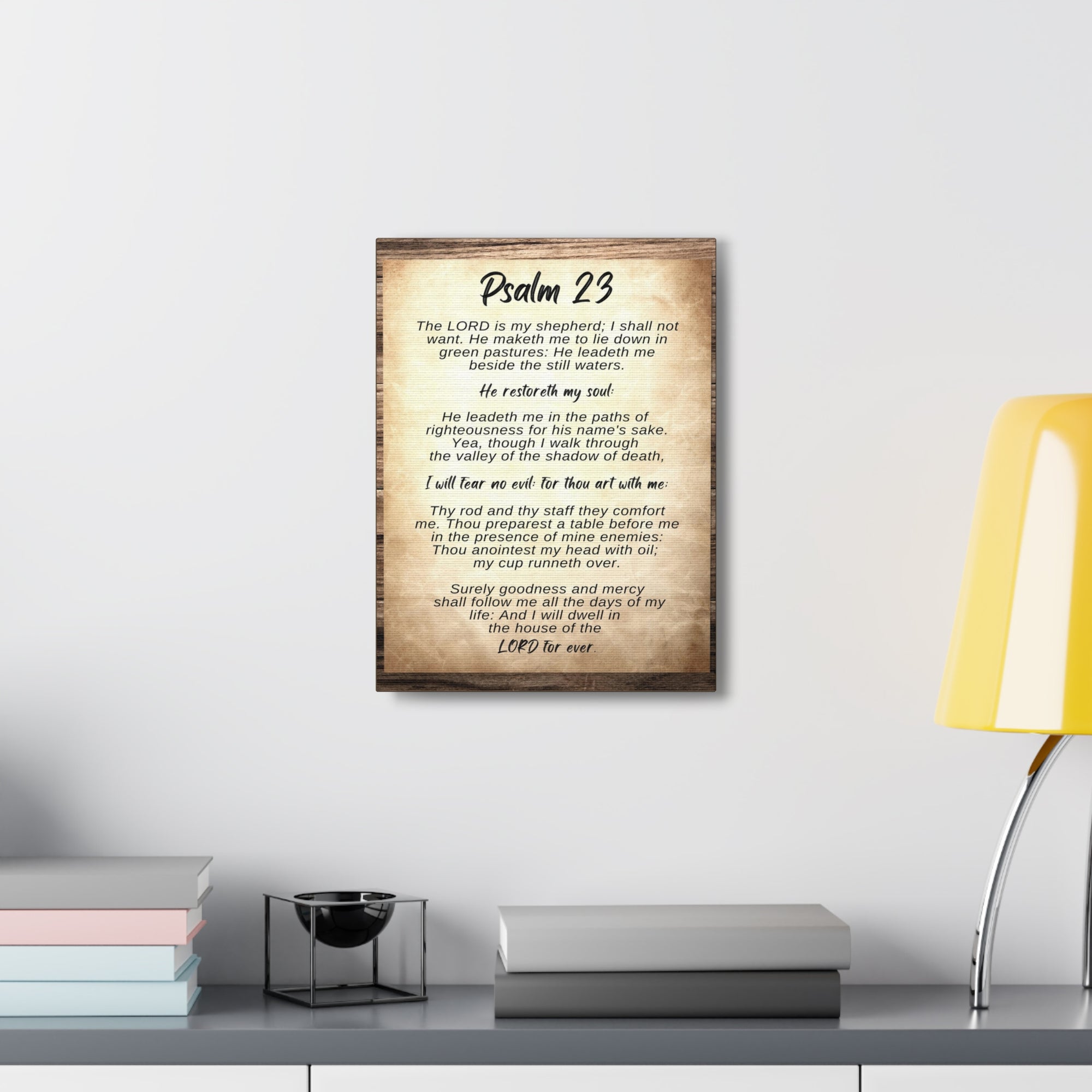 Scripture Walls The Lord Is My Shepherd Psalm 23 Bible Verse Canvas Christian Wall Art Ready to Hang-Express Your Love Gifts