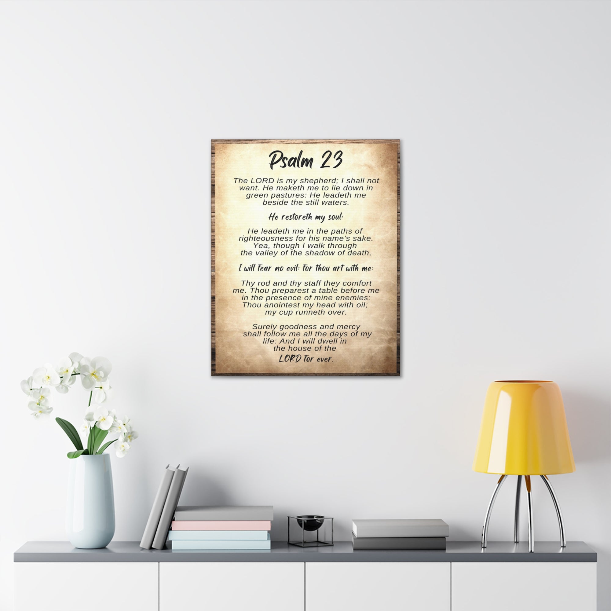 Scripture Walls The Lord Is My Shepherd Psalm 23 Bible Verse Canvas Christian Wall Art Ready to Hang-Express Your Love Gifts