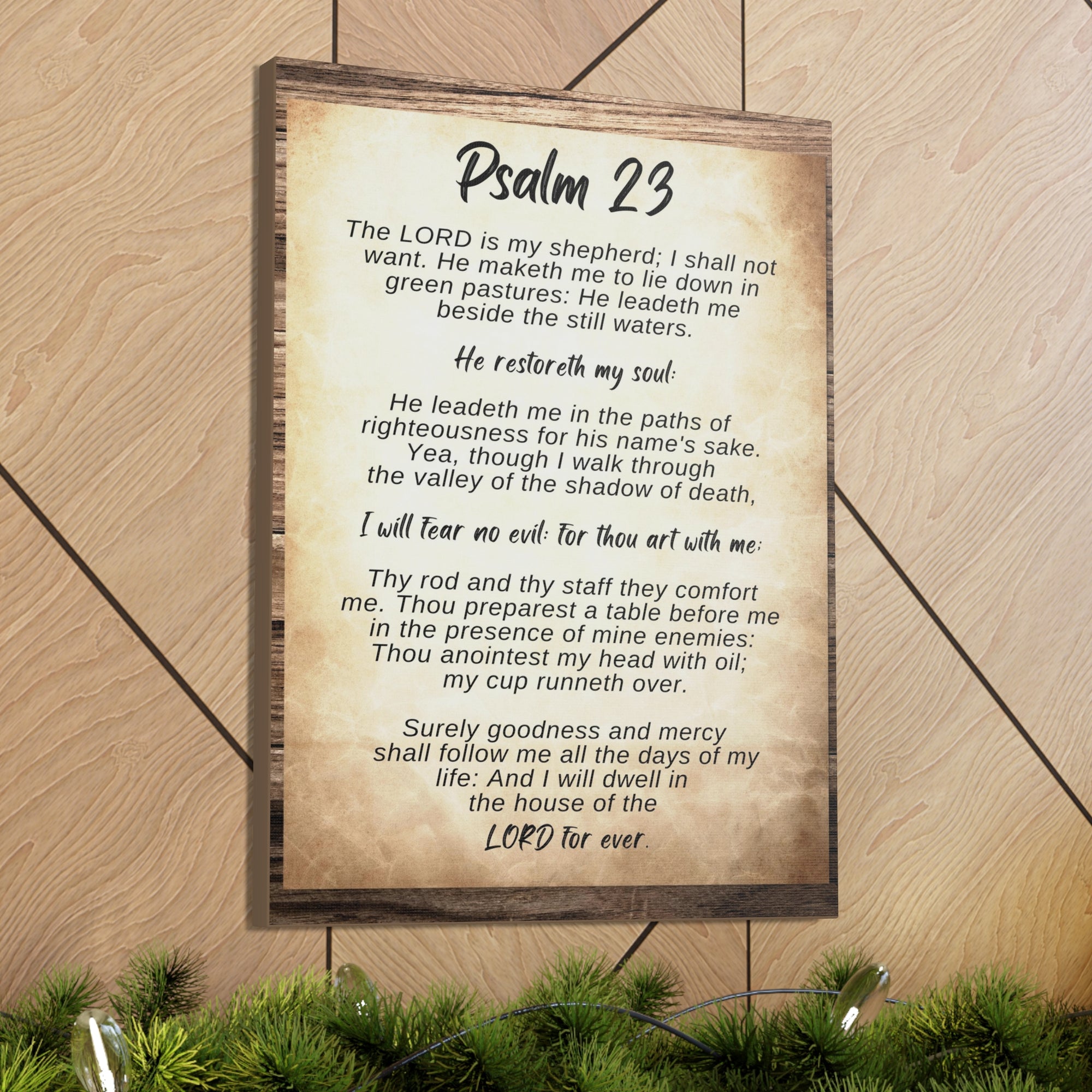 Scripture Walls The Lord Is My Shepherd Psalm 23 Bible Verse Canvas Christian Wall Art Ready to Hang-Express Your Love Gifts