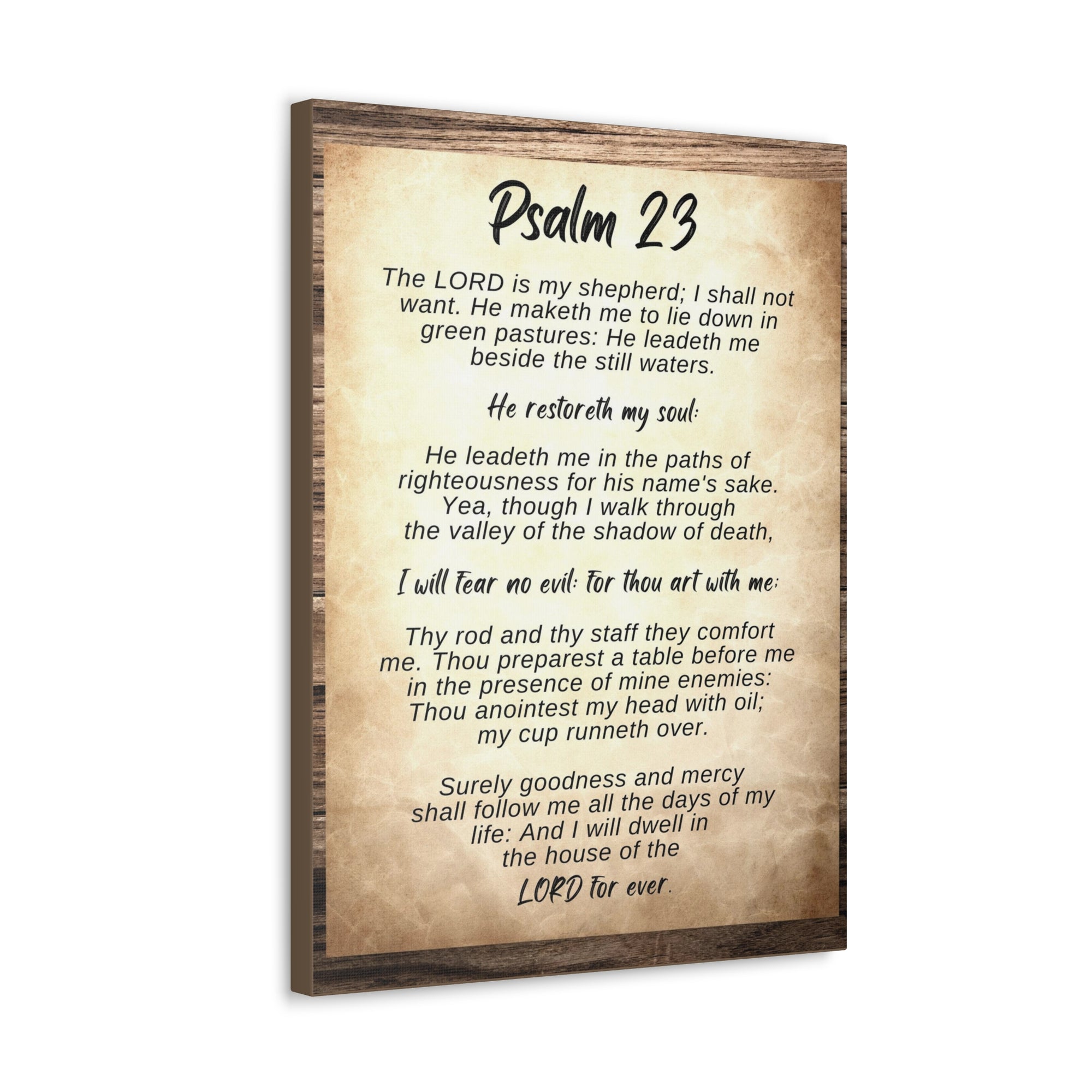 Scripture Walls The Lord Is My Shepherd Psalm 23 Bible Verse Canvas Christian Wall Art Ready to Hang-Express Your Love Gifts