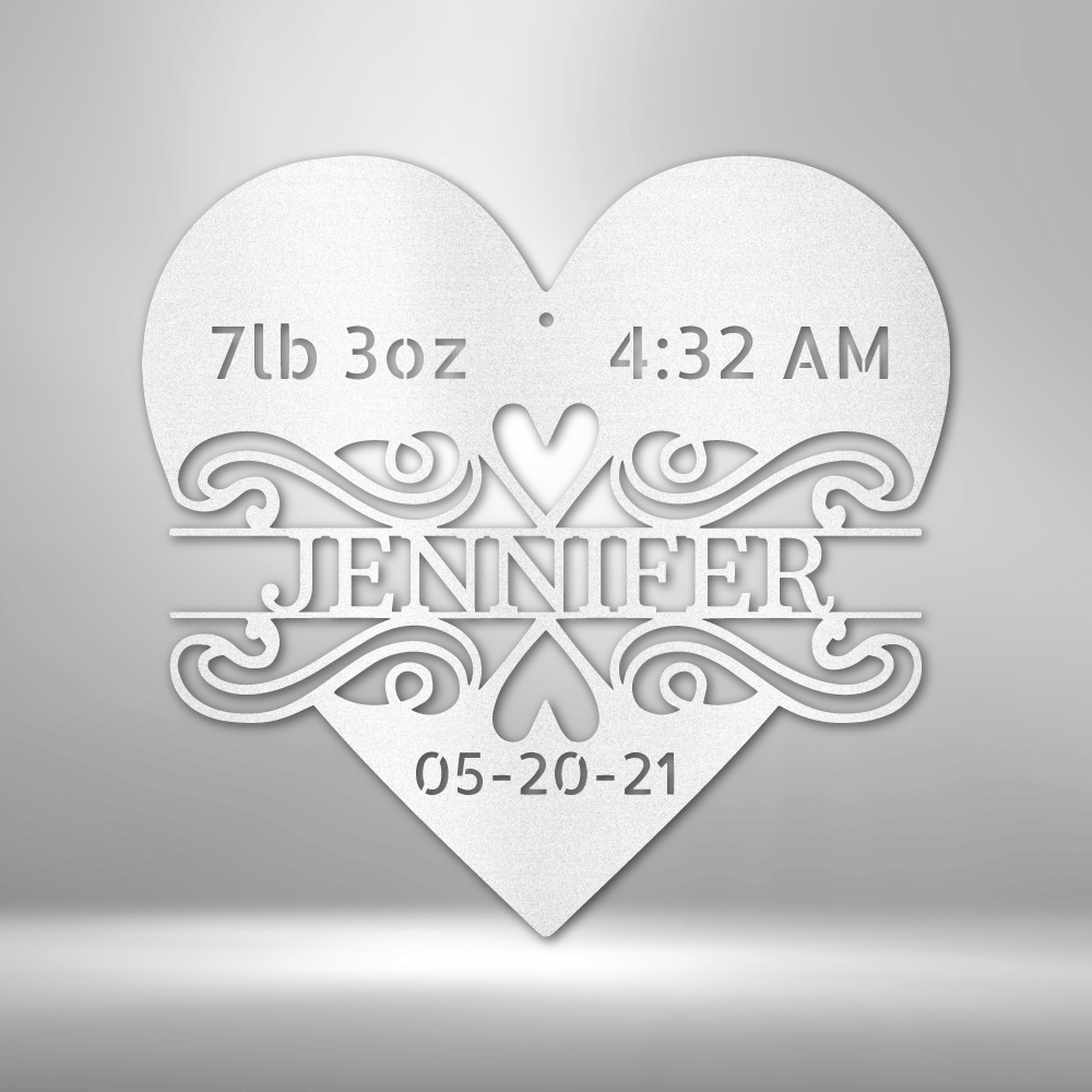 Personalized Newborn Love Monogram Steel Sign Steel Art Wall Metal Decor-Express Your Love Gifts