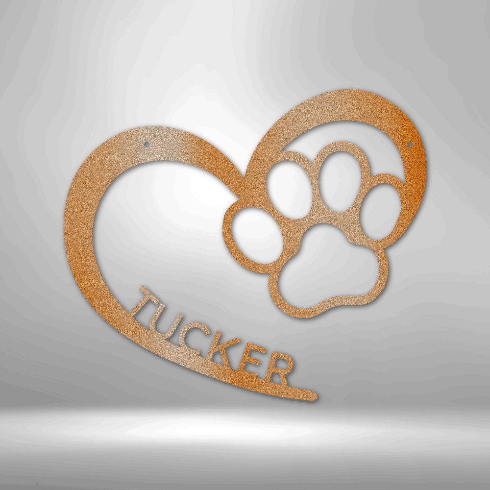 Personalized Puppy Love Monogram Steel Sign Steel Art Wall Metal Decor-Express Your Love Gifts