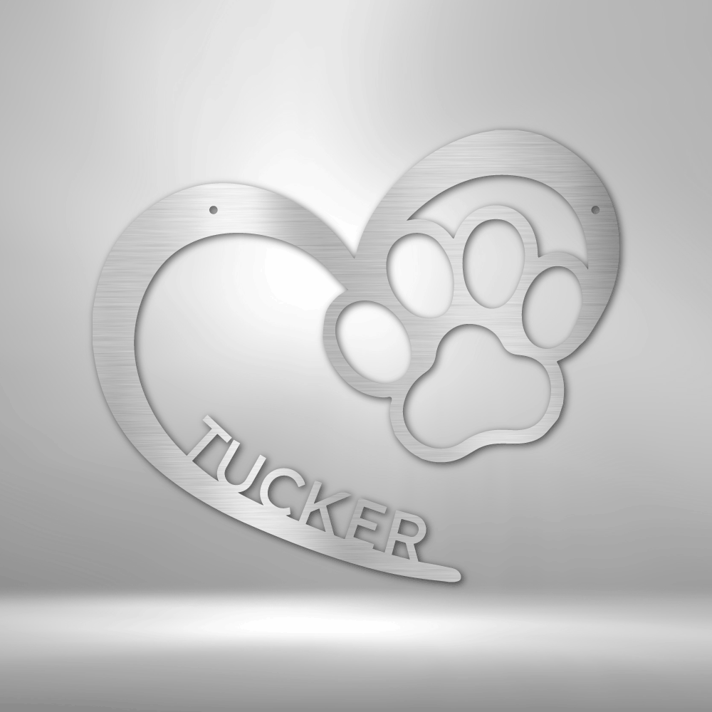 Personalized Puppy Love Monogram Steel Sign Steel Art Wall Metal Decor-Express Your Love Gifts