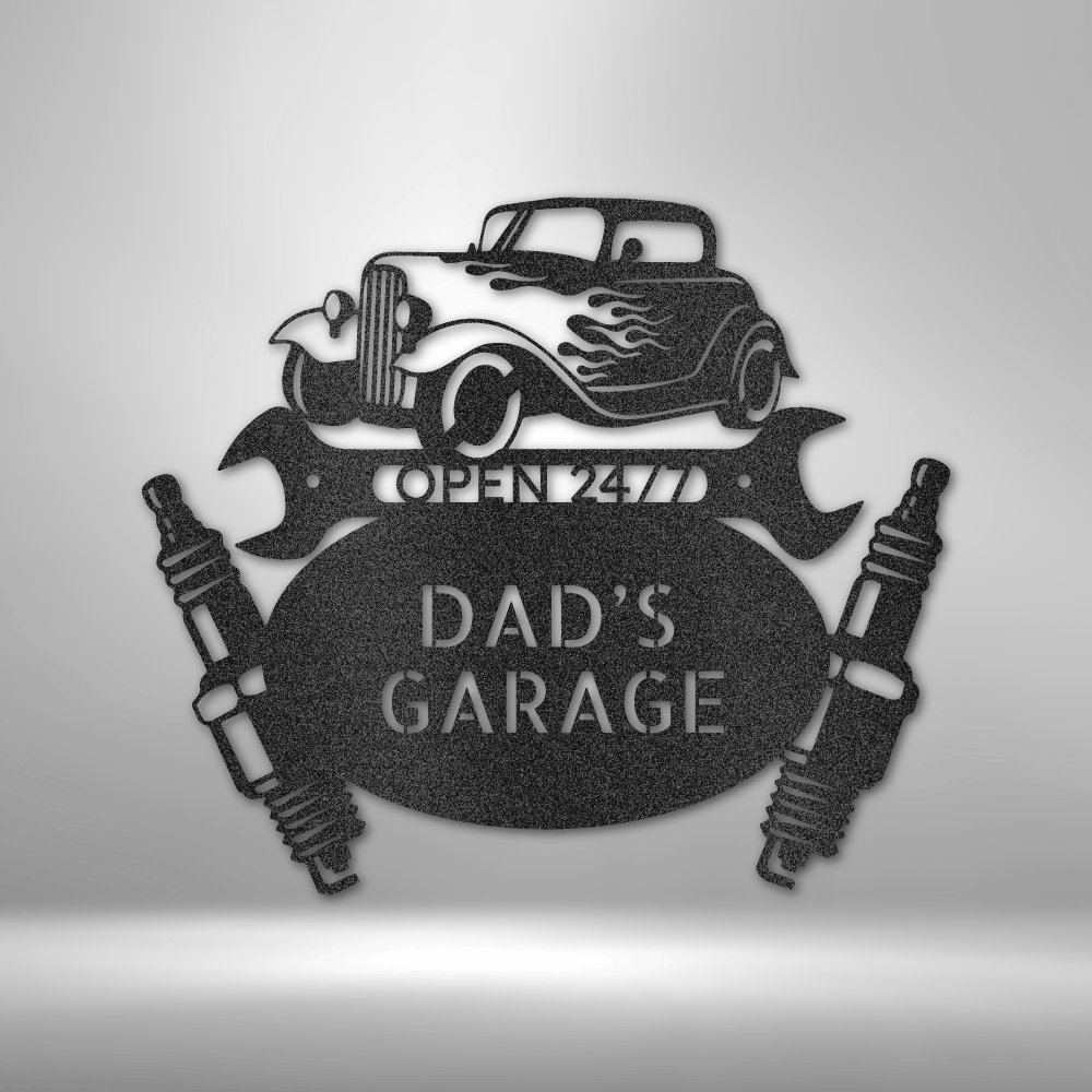 Personalized Hot Rod Mechanic Monogram Steel Sign Steel Art Wall Metal Decor-Express Your Love Gifts