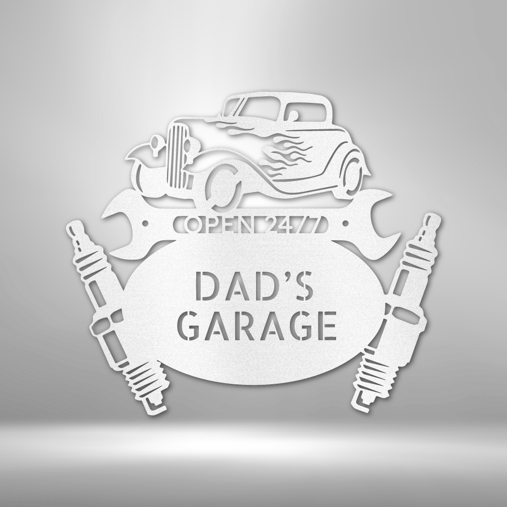 Personalized Hot Rod Mechanic Monogram Steel Sign Steel Art Wall Metal Decor-Express Your Love Gifts