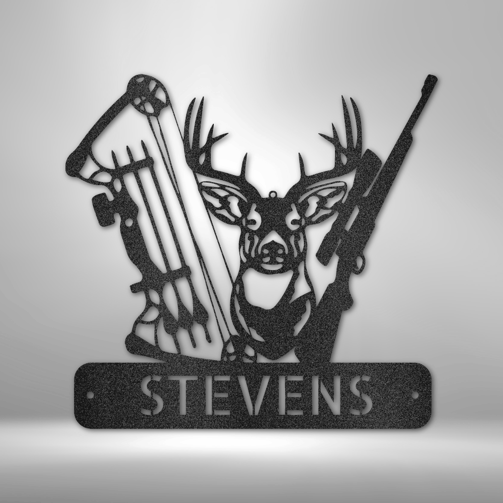 Personalized Deer Hunter Monogram Steel Sign Steel Art Wall Metal Decor-Express Your Love Gifts