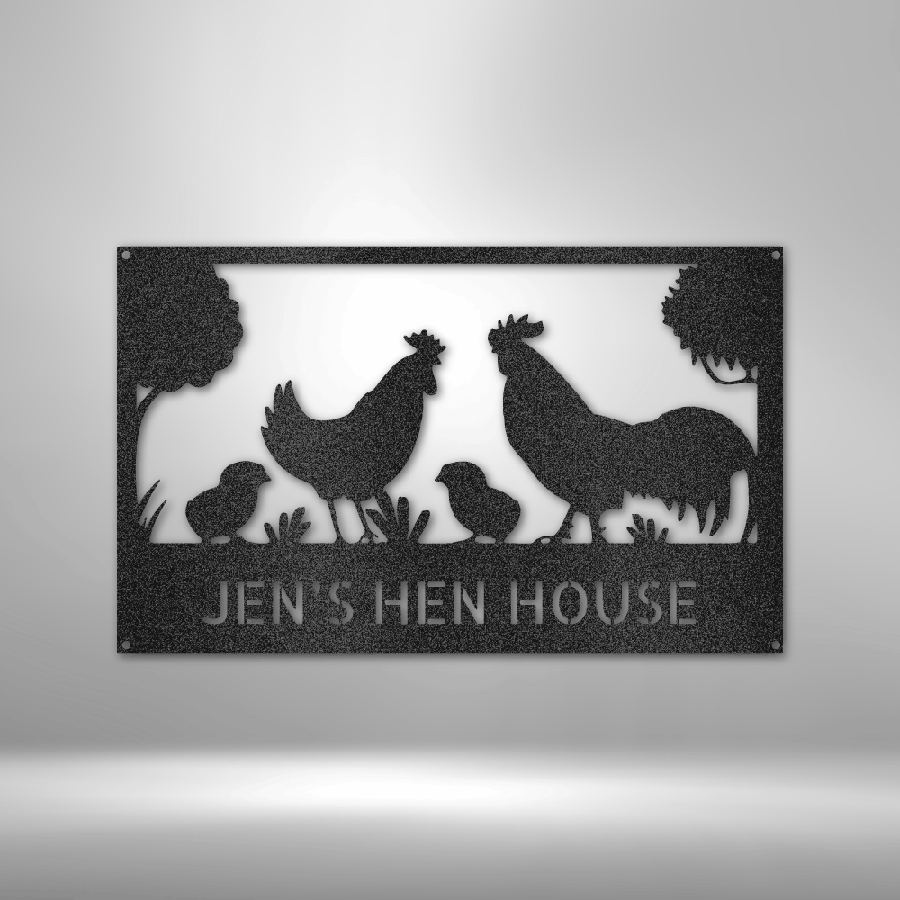 Personalized Hen House Monogram Steel Sign Steel Art Wall Metal Decor-Express Your Love Gifts