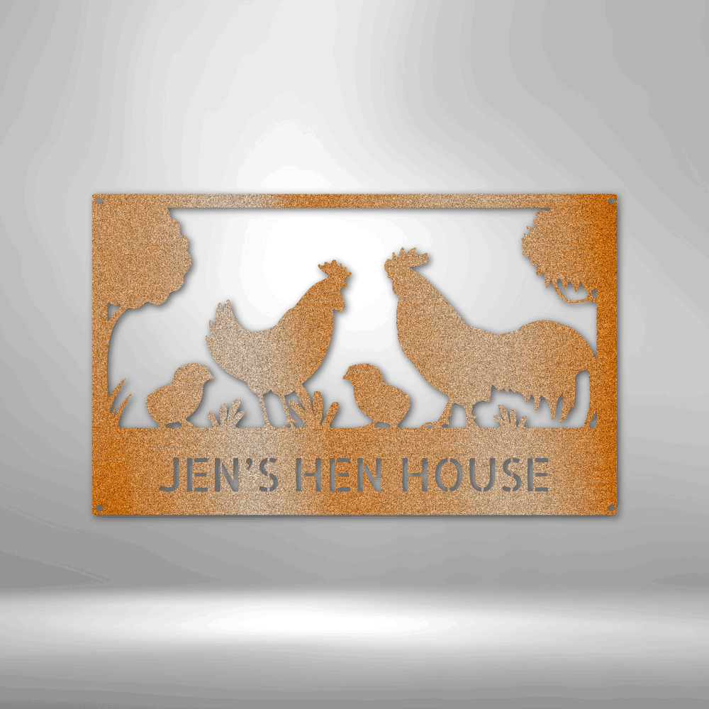 Personalized Hen House Monogram Steel Sign Steel Art Wall Metal Decor-Express Your Love Gifts