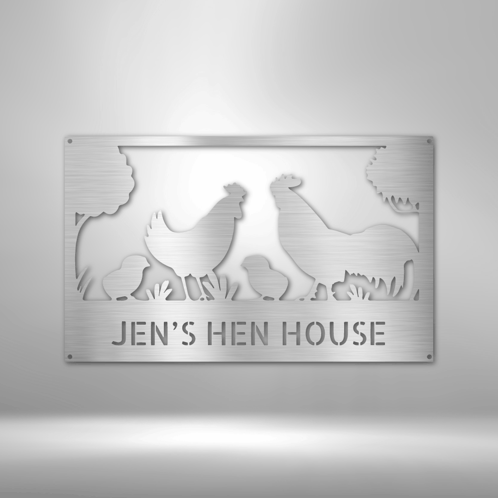 Personalized Hen House Monogram Steel Sign Steel Art Wall Metal Decor-Express Your Love Gifts