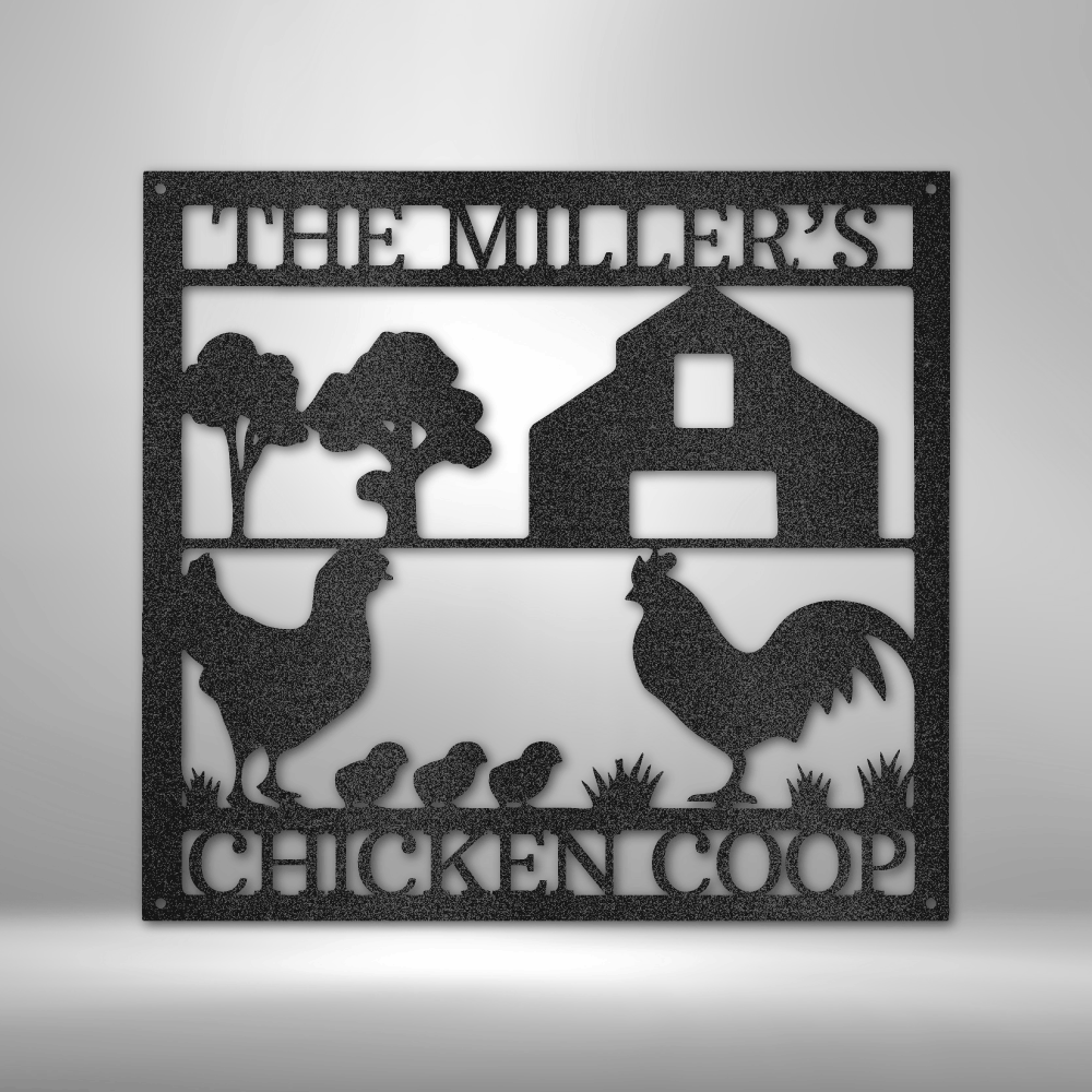 Personalized Chicken Coop Monogram Steel Sign Steel Art Wall Metal Decor-Express Your Love Gifts