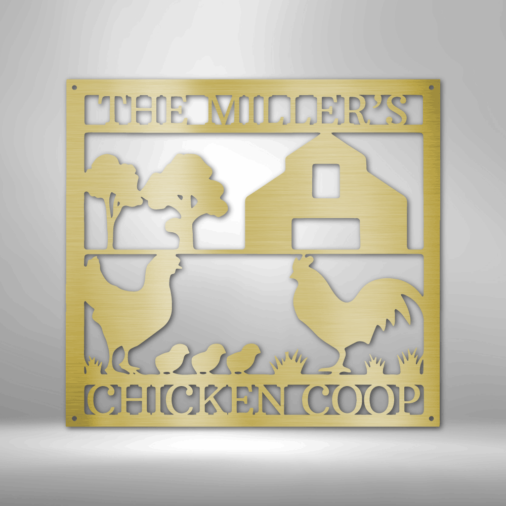 Personalized Chicken Coop Monogram Steel Sign Steel Art Wall Metal Decor-Express Your Love Gifts