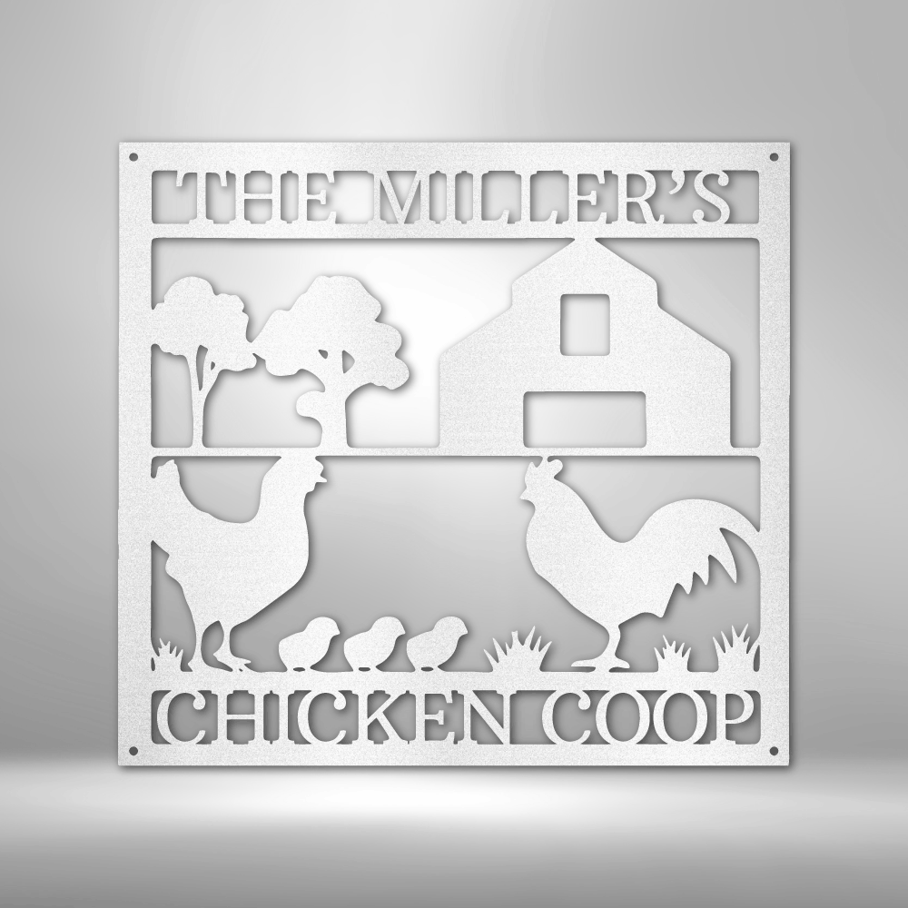 Personalized Chicken Coop Monogram Steel Sign Steel Art Wall Metal Decor-Express Your Love Gifts