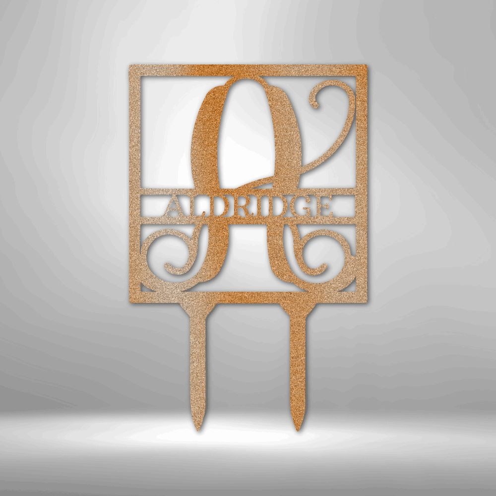 Personalized Square Stake Monogram Steel Sign Steel Art Wall Metal Decor-Express Your Love Gifts