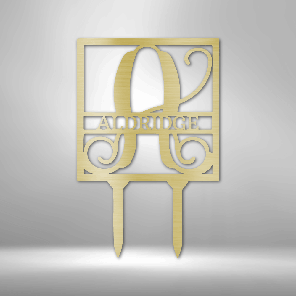 Personalized Square Stake Monogram Steel Sign Steel Art Wall Metal Decor-Express Your Love Gifts