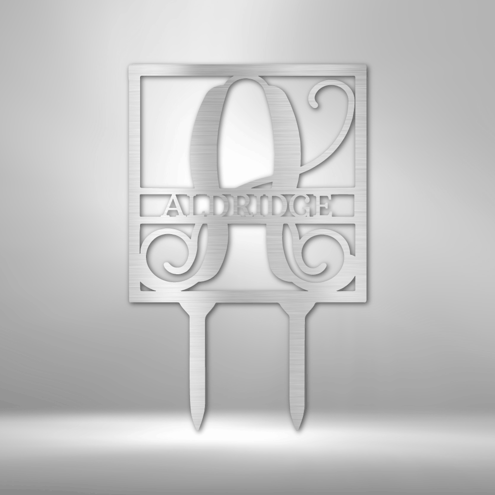 Personalized Square Stake Monogram Steel Sign Steel Art Wall Metal Decor-Express Your Love Gifts