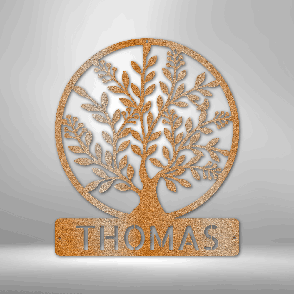 Personalized Simple Tree Monogram Steel Sign Steel Art Wall Metal Decor-Express Your Love Gifts