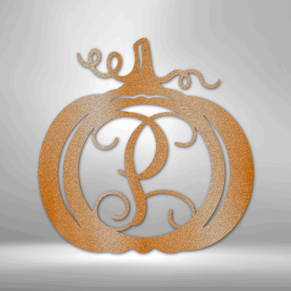 Personalized Pumpkin Initial Monogram Steel Sign Steel Art Wall Metal Decor-Express Your Love Gifts