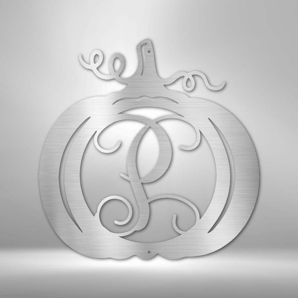 Personalized Pumpkin Initial Monogram Steel Sign Steel Art Wall Metal Decor-Express Your Love Gifts