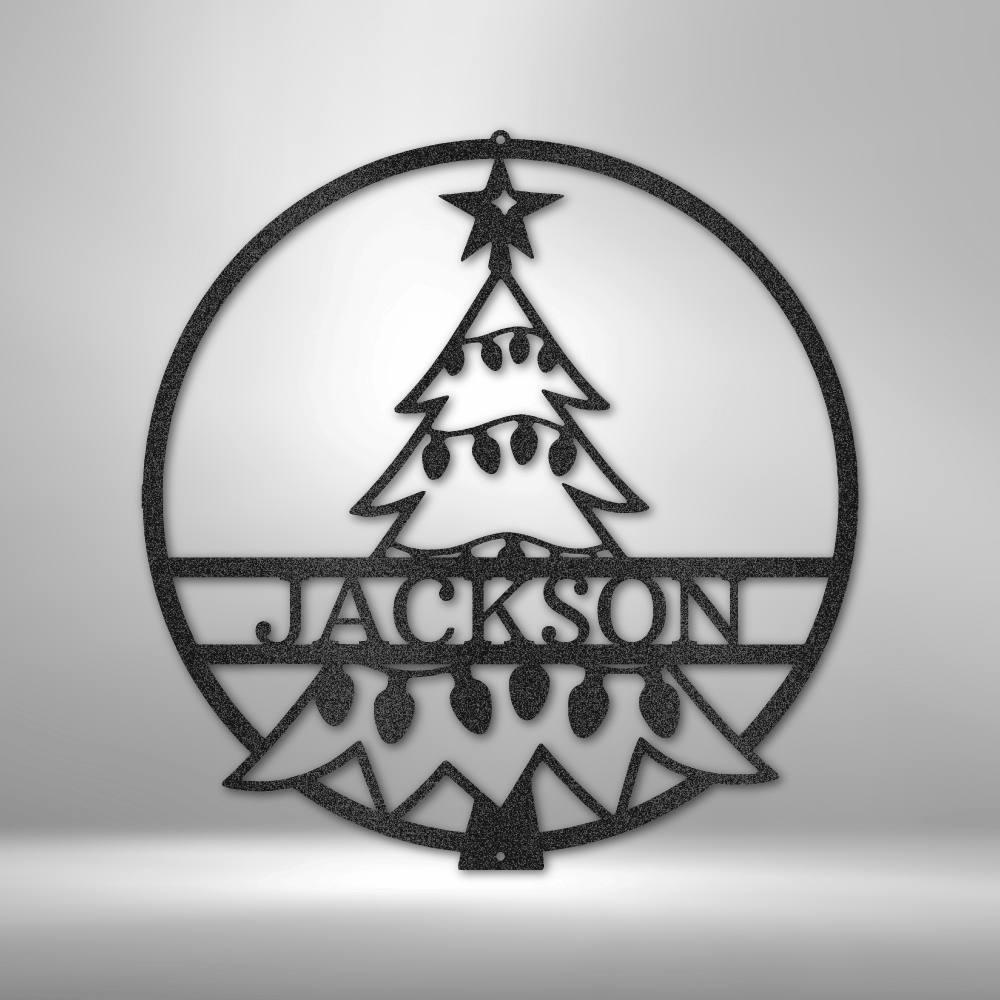 Personalized Christmas Tree Monogram Steel Sign Steel Art Wall Metal Decor-Express Your Love Gifts