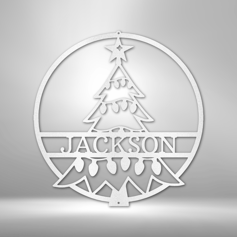Personalized Christmas Tree Monogram Steel Sign Steel Art Wall Metal Decor-Express Your Love Gifts