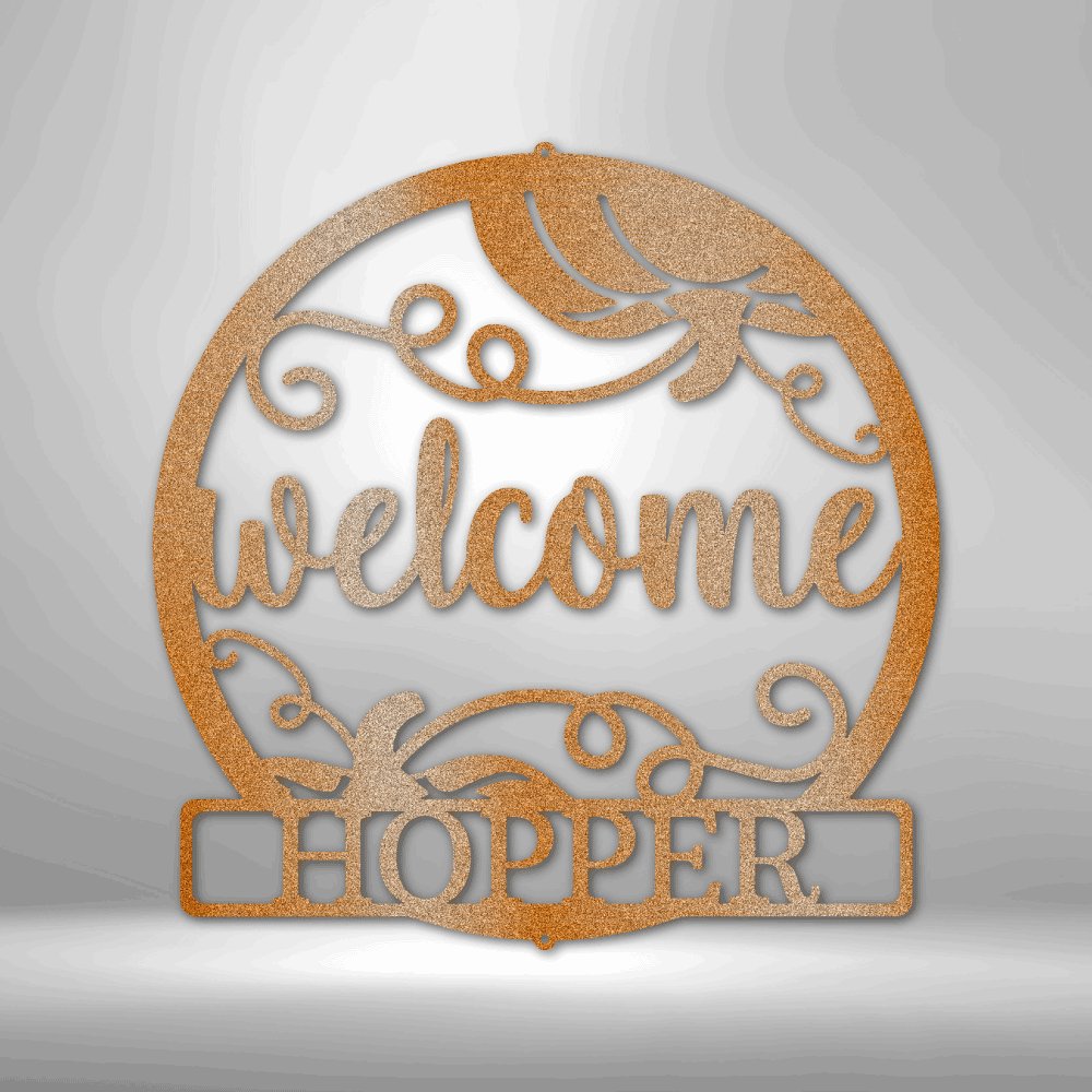 Personalized Welcome Fall Monogram Steel Sign Steel Art Wall Metal Decor-Express Your Love Gifts