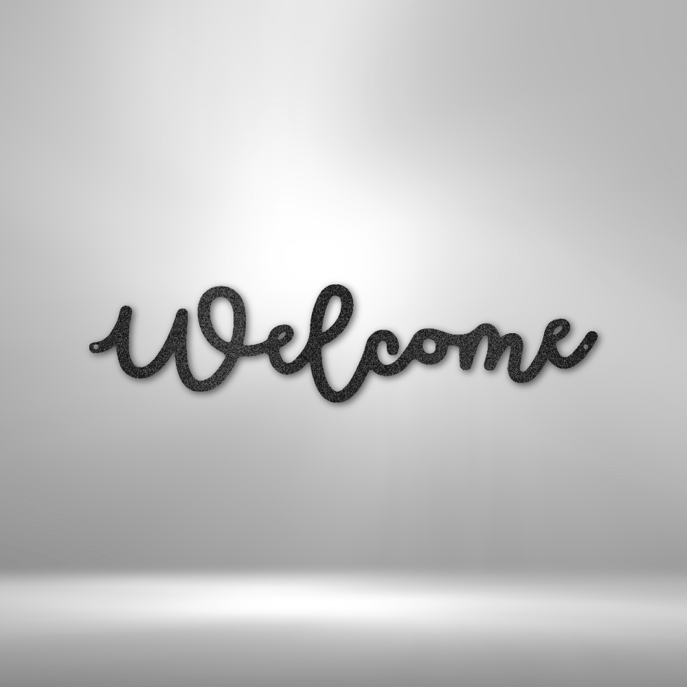 Welcome Script Steel Sign Steel Art Wall Metal Decor-Express Your Love Gifts