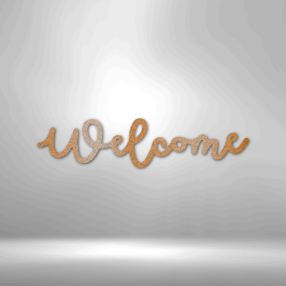 Welcome Script Steel Sign Steel Art Wall Metal Decor-Express Your Love Gifts