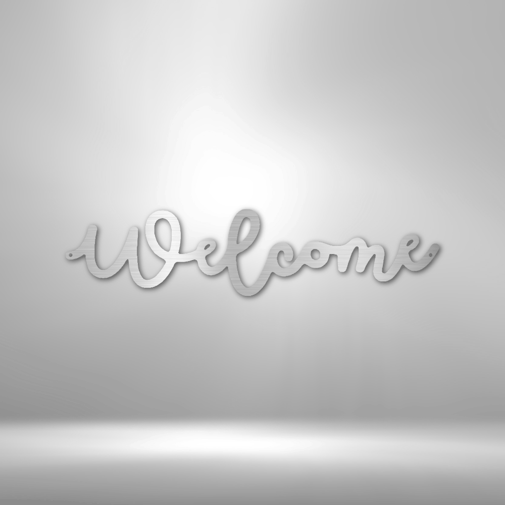Welcome Script Steel Sign Steel Art Wall Metal Decor-Express Your Love Gifts