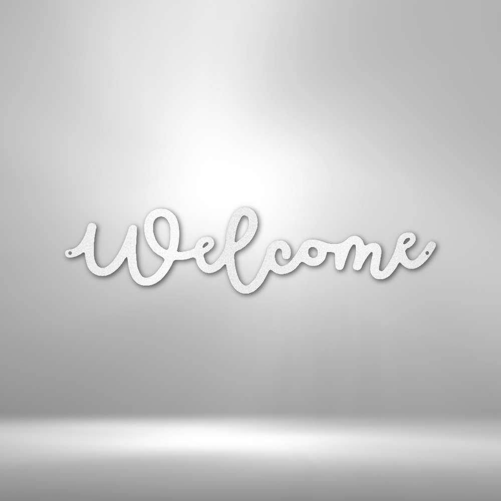 Welcome Script Steel Sign Steel Art Wall Metal Decor-Express Your Love Gifts