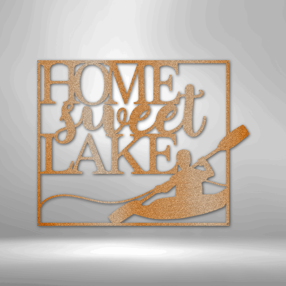 Kayaking Home Sweet Lake Steel Sign Steel Art Wall Metal Decor-Express Your Love Gifts