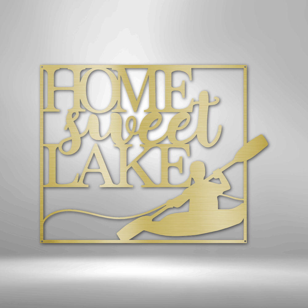 Kayaking Home Sweet Lake Steel Sign Steel Art Wall Metal Decor-Express Your Love Gifts