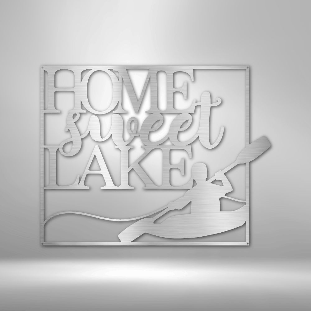 Kayaking Home Sweet Lake Steel Sign Steel Art Wall Metal Decor-Express Your Love Gifts