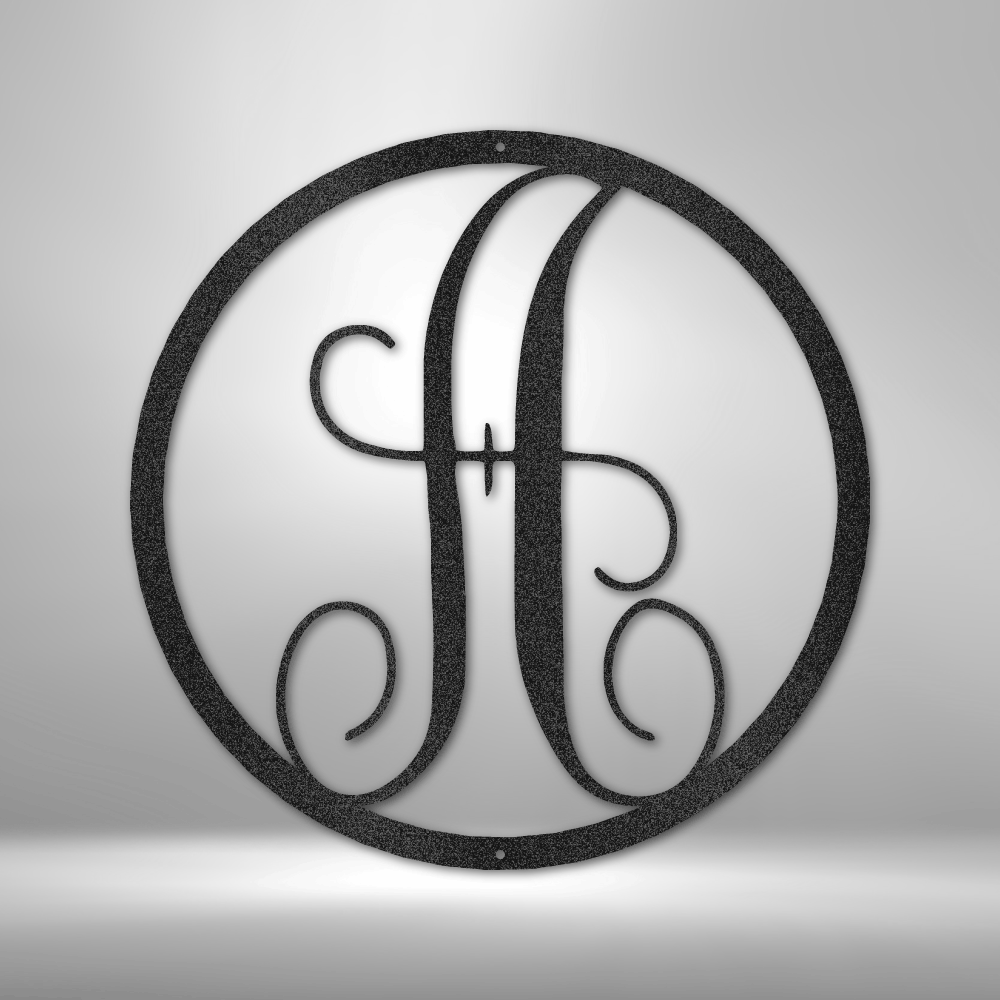 Personalized Fancy Initial Circle Monogram Steel sign-Express Your Love Gifts