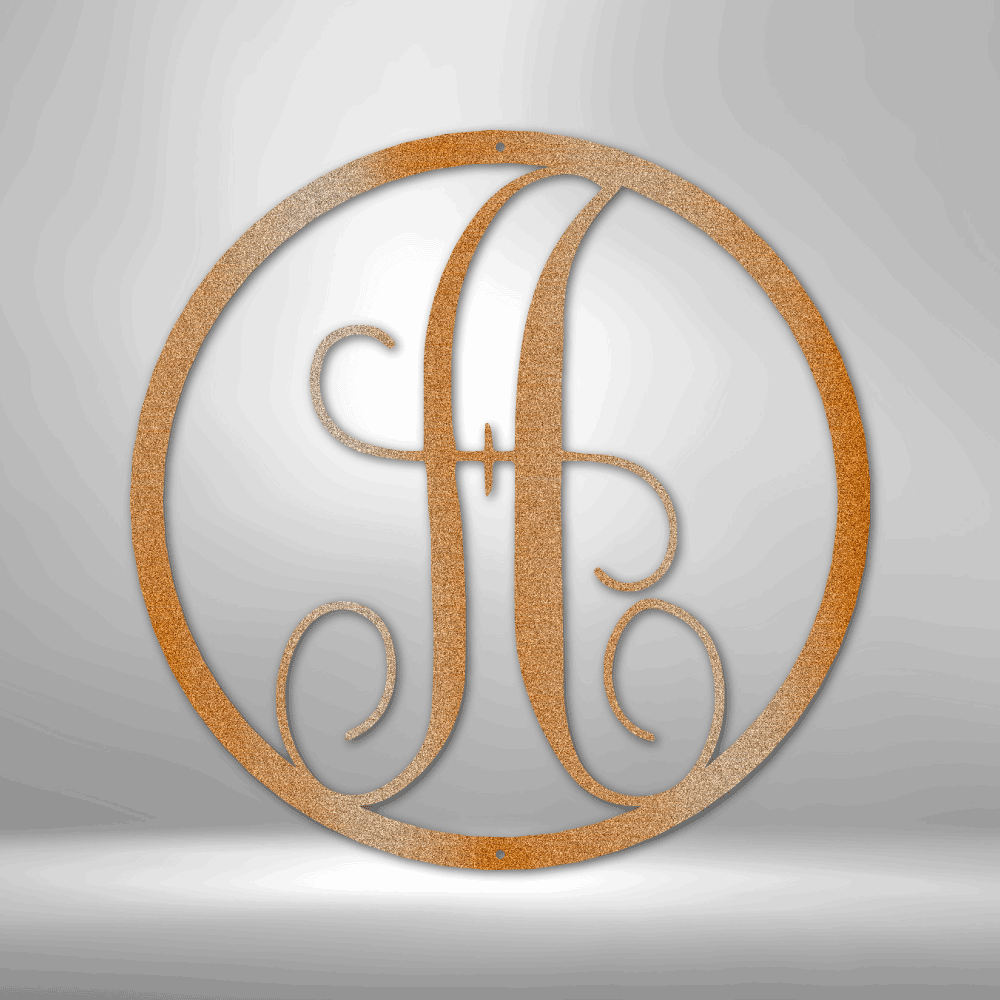 Personalized Fancy Initial Circle Monogram Steel sign-Express Your Love Gifts