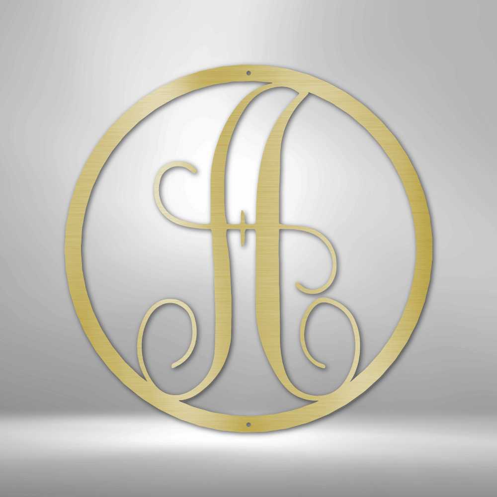 Personalized Fancy Initial Circle Monogram Steel sign-Express Your Love Gifts