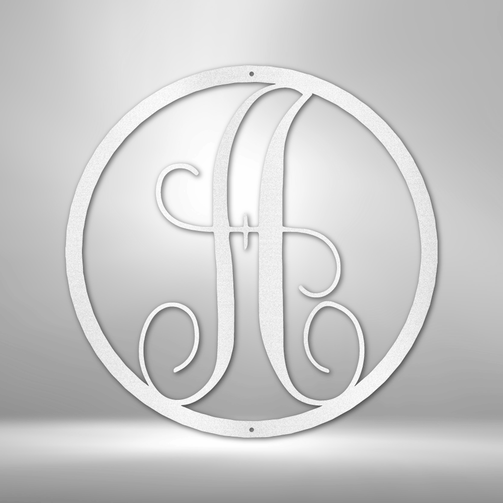 Personalized Fancy Initial Circle Monogram Steel sign-Express Your Love Gifts