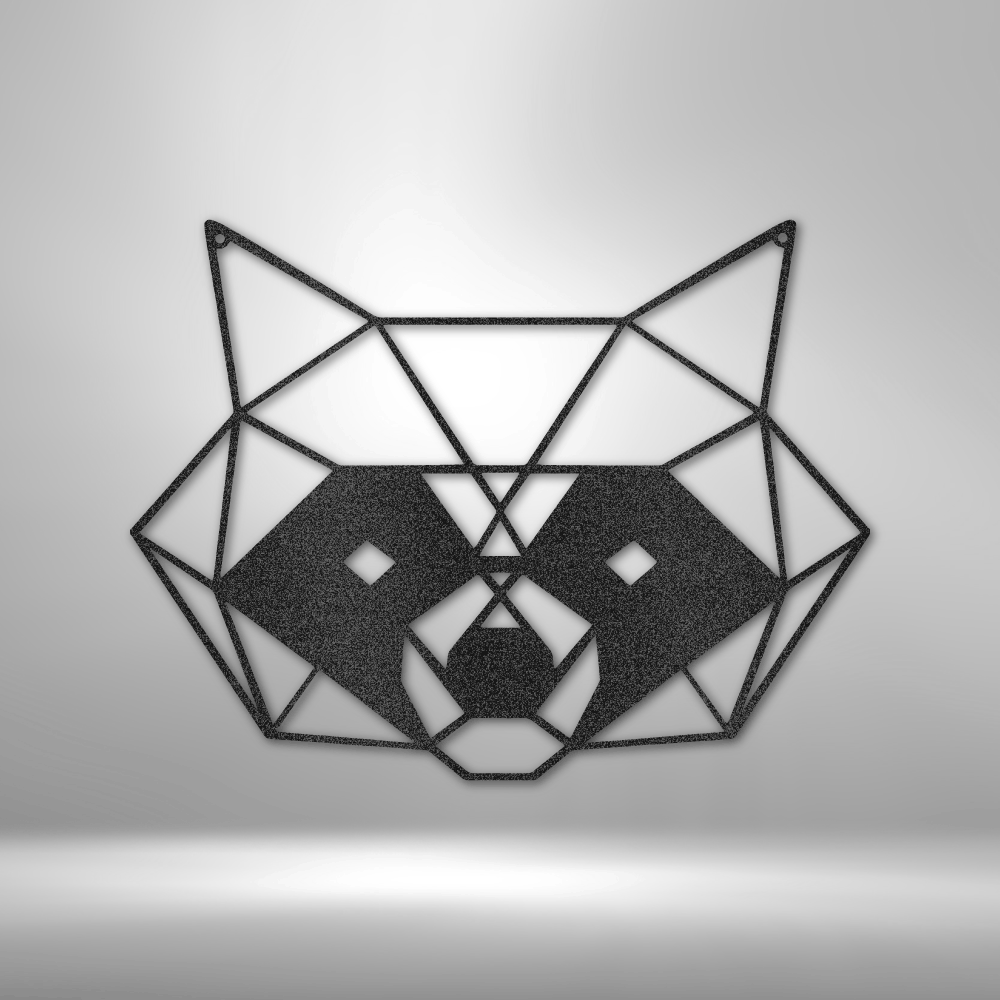 Geometric Raccoon Steel Sign Steel Art Wall Metal Decor-Express Your Love Gifts