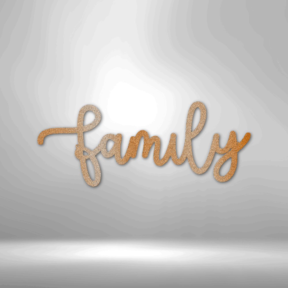 Family Script Steel Sign Steel Art Wall Metal Decor-Express Your Love Gifts