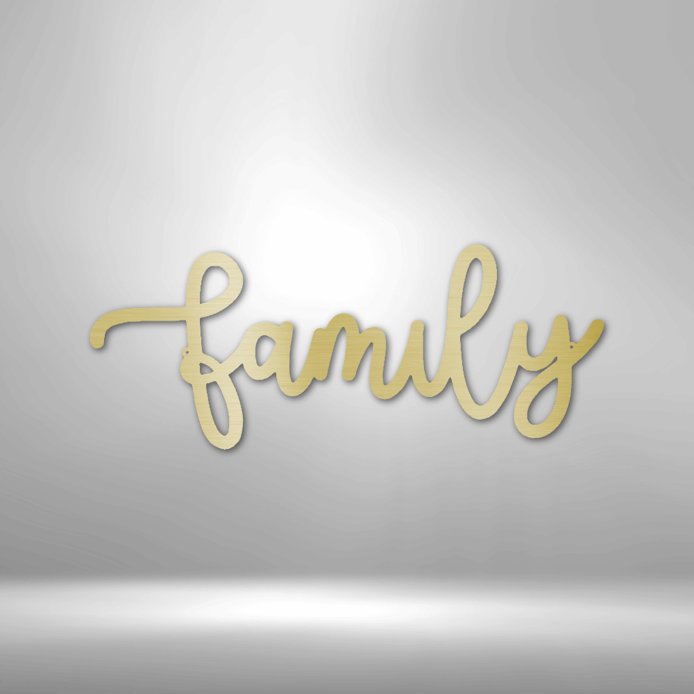 Family Script Steel Sign Steel Art Wall Metal Decor-Express Your Love Gifts