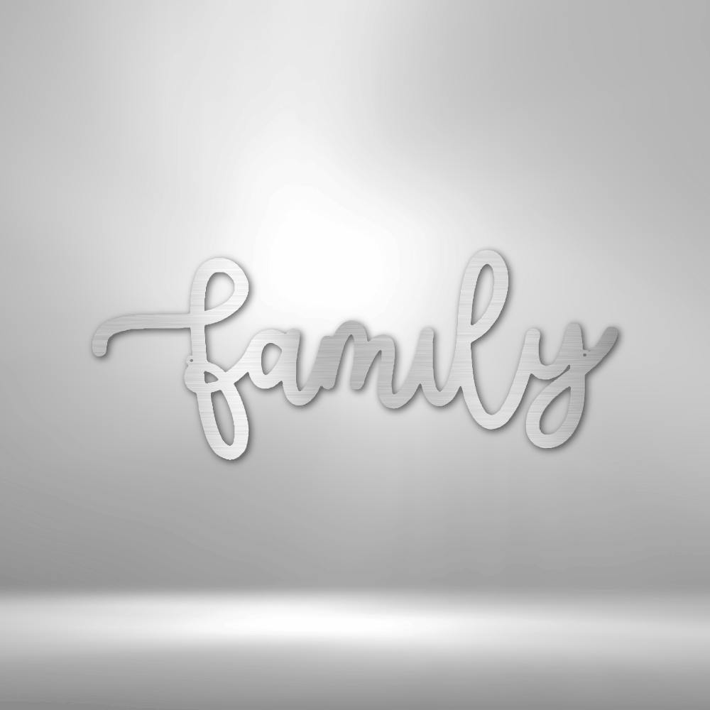 Family Script Steel Sign Steel Art Wall Metal Decor-Express Your Love Gifts