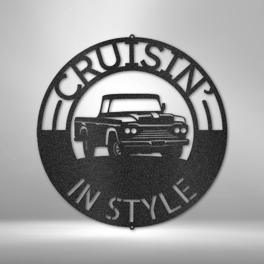 Personalized Classic Pickup Truck Monogram Steel Sign Steel Art Wall Metal Decor-Express Your Love Gifts