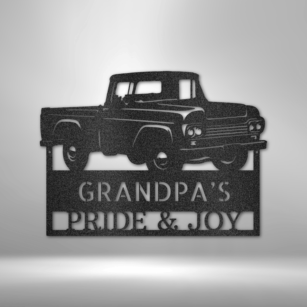 Personalized Grandpa's Pickup Truck Monogram Steel Sign Steel Art Wall Metal Decor-Express Your Love Gifts