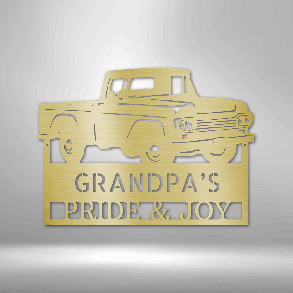 Personalized Grandpa's Pickup Truck Monogram Steel Sign Steel Art Wall Metal Decor-Express Your Love Gifts