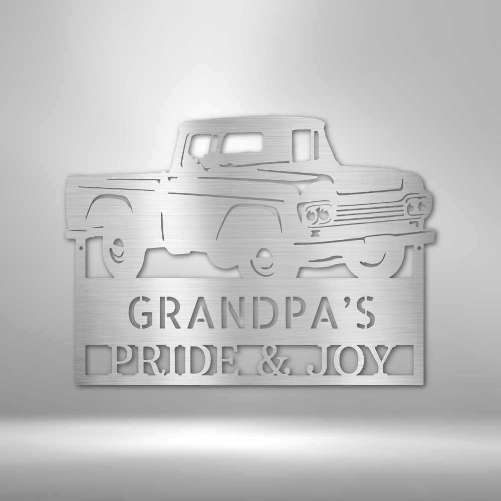 Personalized Grandpa's Pickup Truck Monogram Steel Sign Steel Art Wall Metal Decor-Express Your Love Gifts