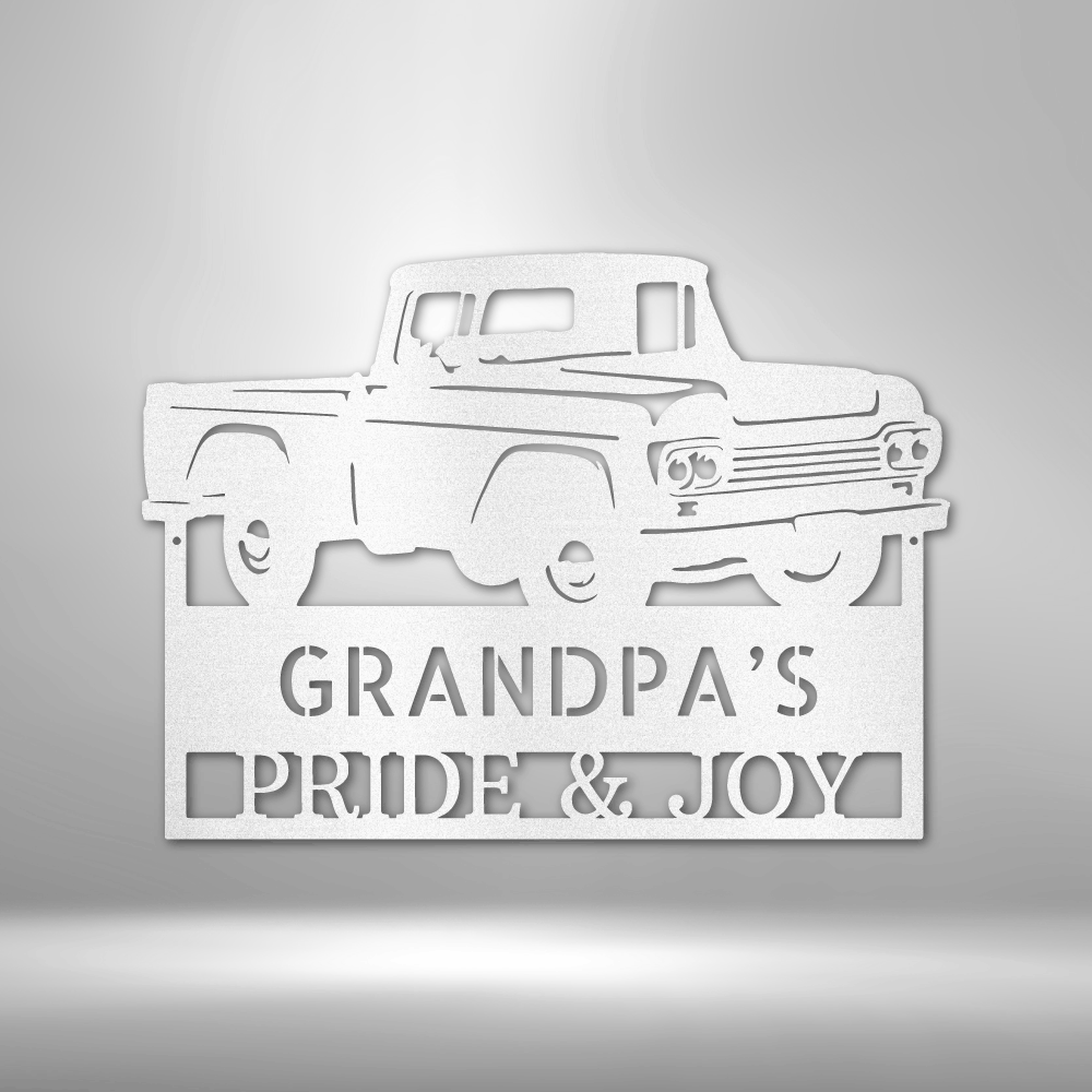 Personalized Grandpa's Pickup Truck Monogram Steel Sign Steel Art Wall Metal Decor-Express Your Love Gifts