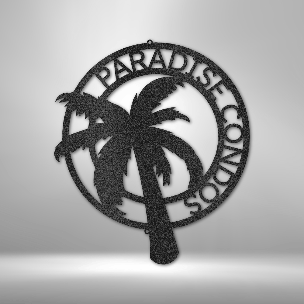 Personalized Palm Tree Monogram Steel Sign Steel Art Wall Metal Decor-Express Your Love Gifts